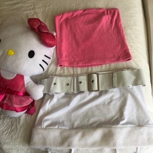 Hot pink rubbed tube top